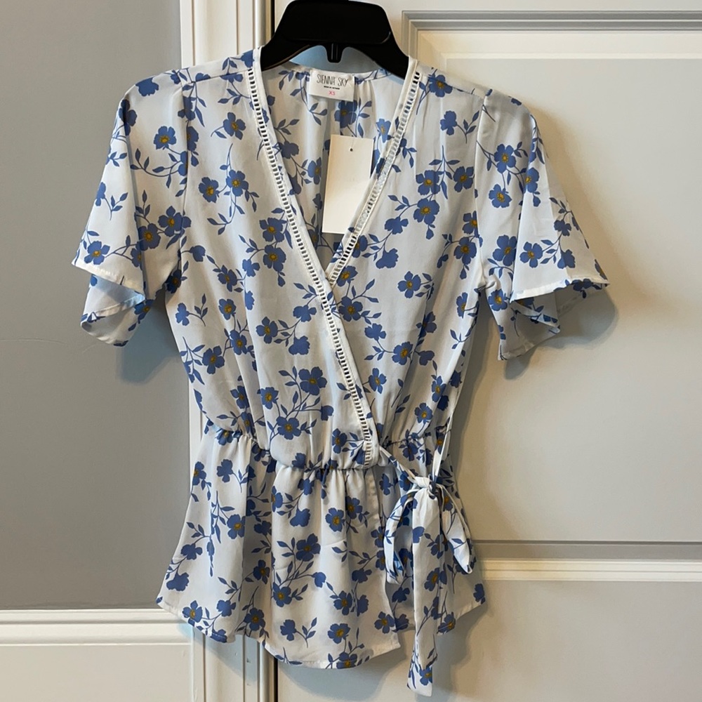 Sienna Sky faux wrap top
